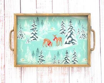COOKIE TRAY, santa tray, holiday tray, personalized tray, christmas tray, christmas cookie, serving tray, decorative tray, dear santa,deer
