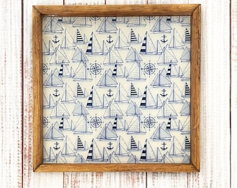 Nautical Tray | Sailboat Serving Tray | Coastal Decor | Beach House Tray | Lake House Decor | Handmade Wooden Tray | Optional Handles