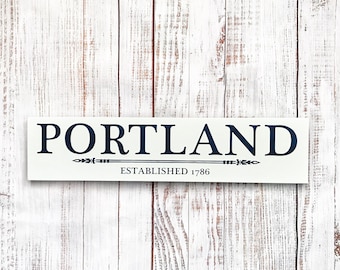 Portland Maine Sign, Coastal New England Decor, Housewarming Gift
