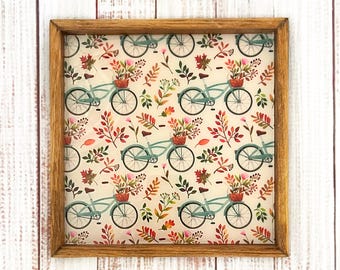 Bicycle Tray | Floral Bicycle Decor | Cottagecore Serving Tray | Garden Tray | Handmade Wooden Tray | Spring Decor | Optional Handles