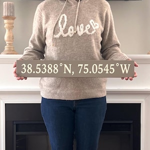 LATITUDE LONGITUDE, Coordinates, Custom Sign, Customizable sign, Personalized gift, Anniversary gift, Housewarming gift, Wedding gift, Sign