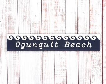 Ogunquit Beach Wood Sign, Coastal New Home Decor (24x5.5)