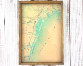 Ogunquit ME Map Wood Serving Tray, Vintage Maine Gift, Wall decor