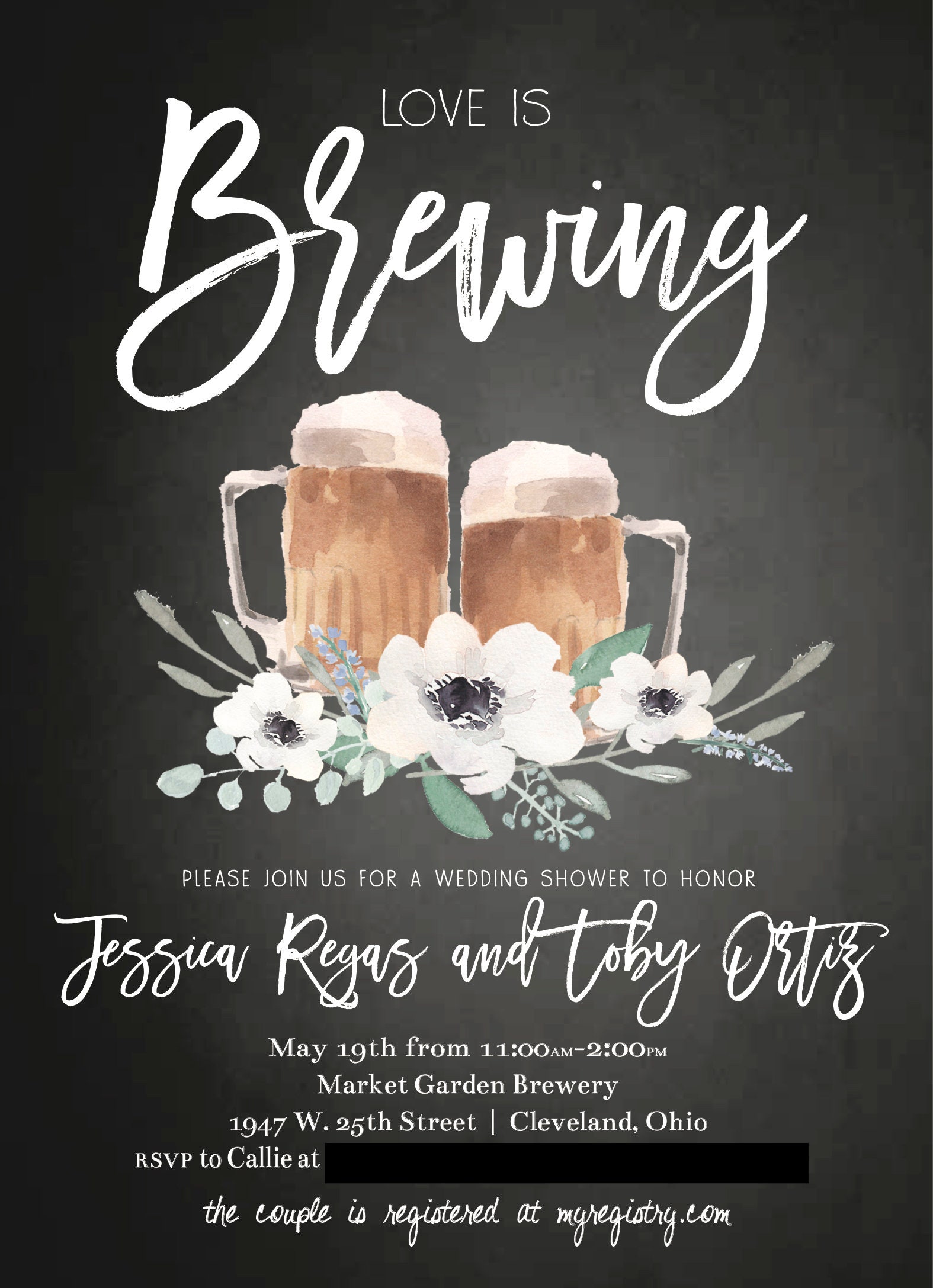 Love is Brewing Bridal Shower Invite Brewery Wedding Etsy