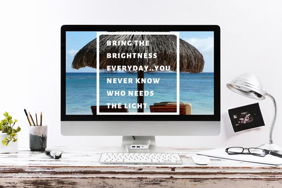 Desktop Wallpaper Quote Desktop Background Computer Etsy