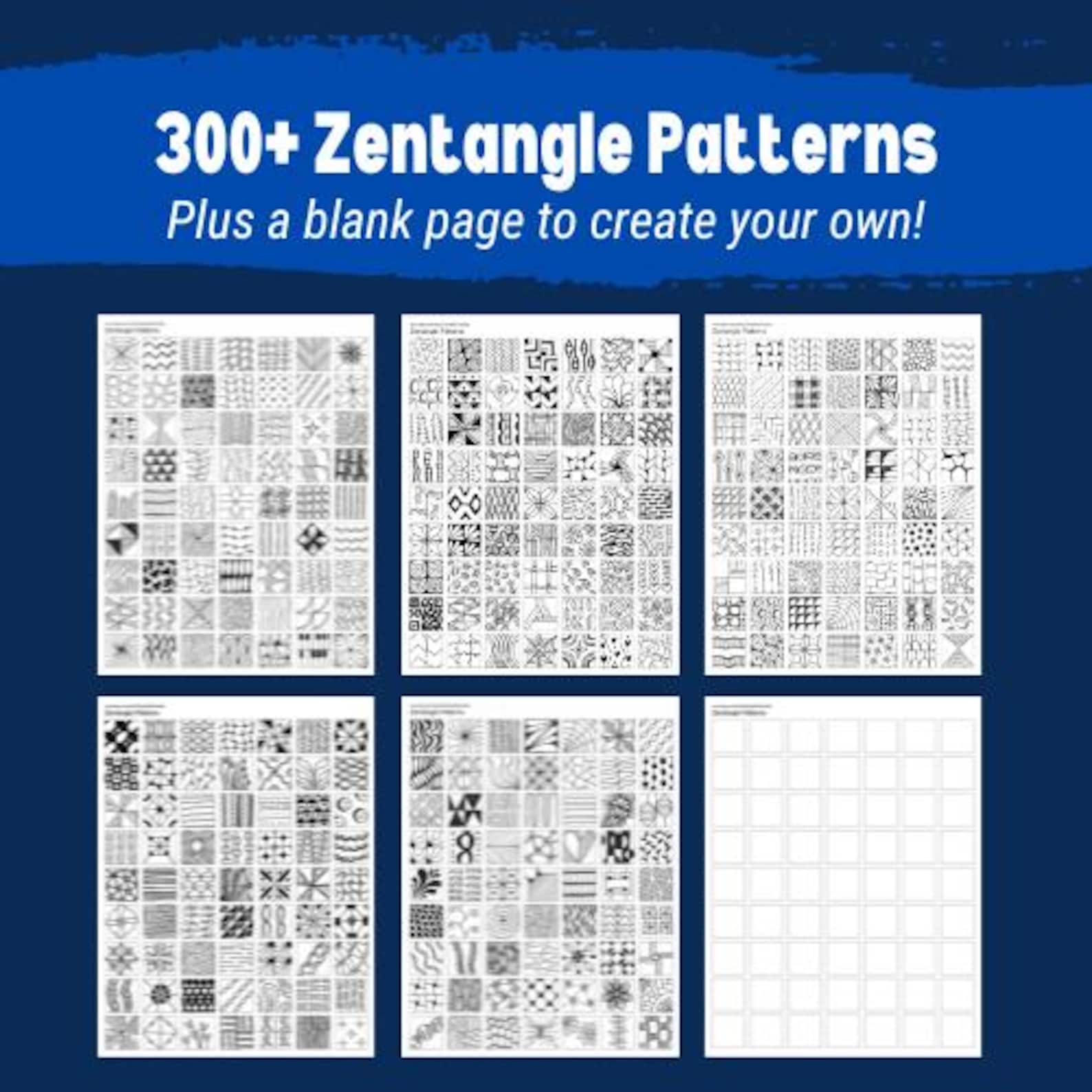 Zentangle Template.pdf Zentangle Bundle Digital Download | Tangle Pattern | Zentangle Template ...