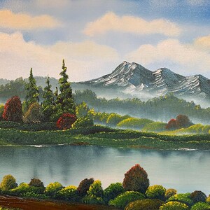 Glorious View from the Trail original oil painting on stretched canvas, 18&quot;x24&quot; canvas artwork, Bob Ross inspired original artwork