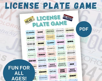 USA Road Trip License Plate Game Printable – Fun Travel Activity for Kids & Families – Instant Download Road Trip Game