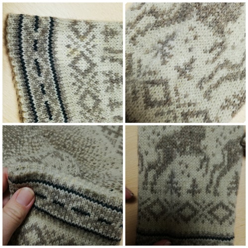 Finnish shops Finland Wool Handmade Sweater / fair isle cardigan / Scandinavian folk sweater with reindeer / Button down folk sweater Kaislakerttu