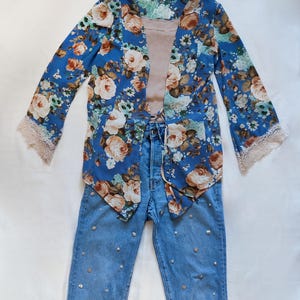 y2k Rinascimento Floral Blouse | Romantic Italian Top | Elegant Spring Summer Shirt | Boho Chic Resort Wear | Made in Italy / size L