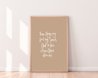 How Great Thou Art | Fall Printable | Hand lettered Hymn Wall Art | Minimalist home decor | simple | digital download