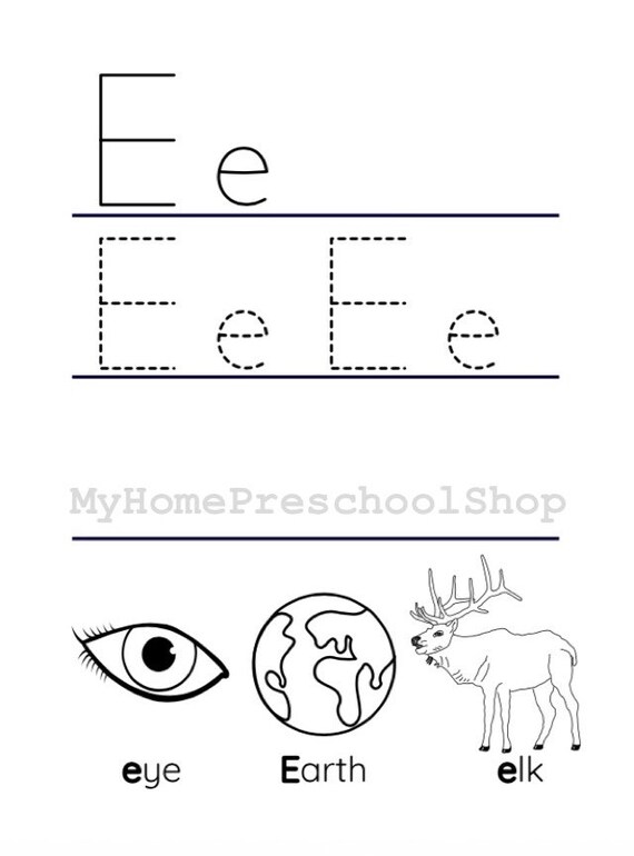 Letter E Worksheet | Etsy
