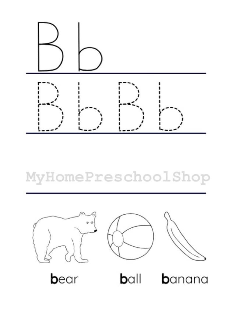 letter b worksheet etsy