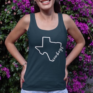 Dallas Cowboys Women&#39;s Navy Racerback Tank, Game Day Tank for Team Spirit Football Fans, Sports Fan Apparel, Cowboys Fan Gift, Women&#39;s