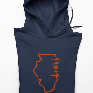 Chicago Bears Hoodie, Bears Fan Apparel, Gildan Unisex Cotton-Blend Sweatshirt