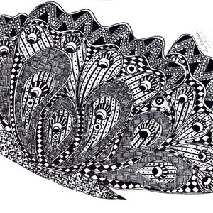 Aysmmetrica, Prajapati, le papillon, fait à la main Zentangle doudou animaux, Printable Wall Art, Accent oreillers, coloriage de cartes