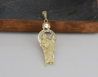 10k Gold St. Jude pendant , St. Jude Pendant,   Saint Jude Gold Pendant,  Gold Religious Jewelry, Saint Jude Gold Jewelry,