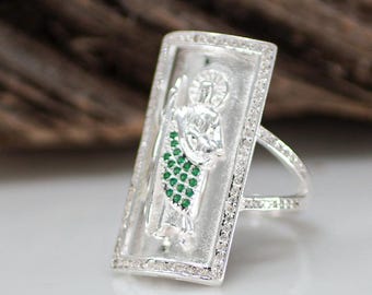 Anello Artigianale In Argento 925 San Giuda Taddeo - Fatto A Mano Messico