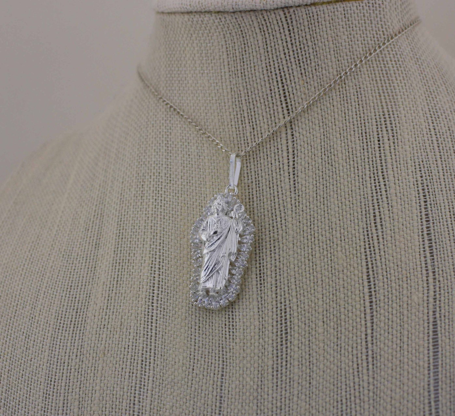 St Jude Necklace Sterling Silver 925 Saint Jude Apostle | Etsy