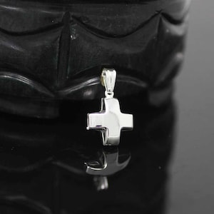 Silver Cross Necklace,Religious Charm, Sterling Silver Cross pendant, Silver Crucifix, Sterling Silver Hollow Cross Necklace. Small Cross