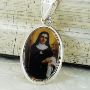 Silver Saint Therese Necklace, Silver St Therese, Silver Saint Therese of Lisieux Medal, Santa Teresa, Catholic Medal, Religious Medal