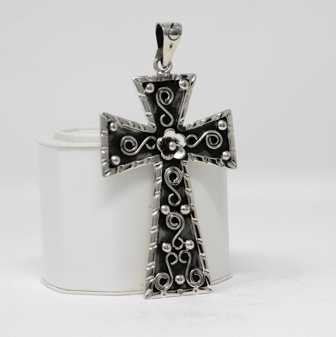 Silver Large Cross Necklace Sterling Silver XL Cross Etsy