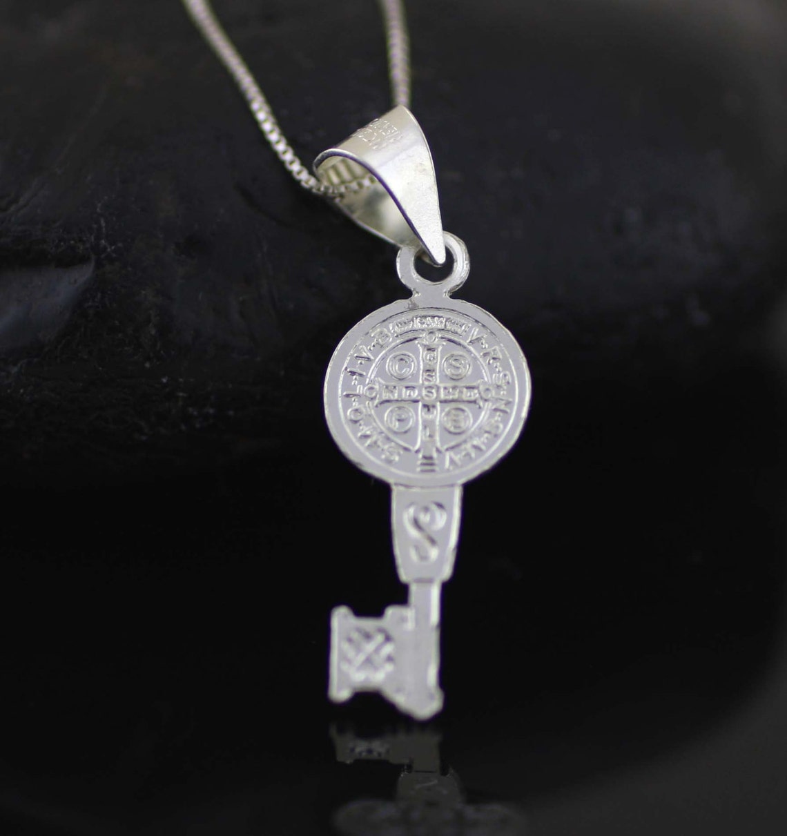 St Benedict Key Saint Benedict Key Necklace St Benedict Key Etsy