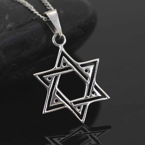 Star of David Necklace, Sterling Silver Star of David Necklace, Star Silver, Religious Jewelry, Israel Star Necklace, Judaica Jewelry