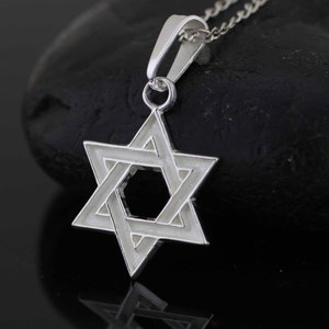 Star of David Silver Necklace, Sterling Silver Star of David Necklace, Star Silver, Religious Jewelry, Israel Star Necklace, Judaica Jewelry