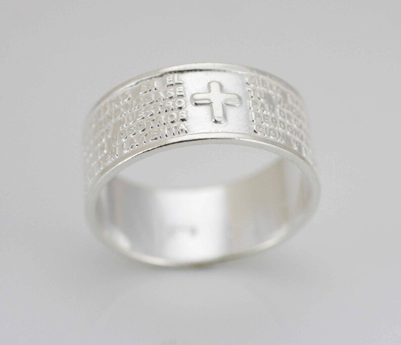 Sterling Silver Our Father Lord Prayer Ring in Spanish - Etsy