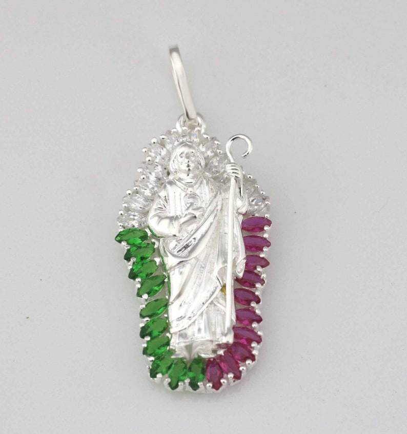 Sterling Silver St Jude Necklace 925 Saint Image 0