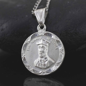 St Ignatius of Loyola Medal, San Ignacio de Loyola, Sterling Silver Saint Ignatius of Loyola, Patron Saint of Wounded Veterans Soldiers