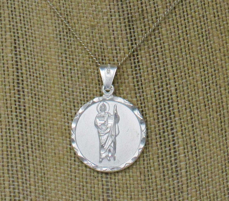 St. Jude Medal, Saint Jude Necklace, Sterling Silver St Jude Necklace ...