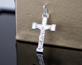 Cross Necklace, Sterling Silver Cross Necklace, Cross Pendants, Silver Cross, Religious Jewelry, Silver Crucifix , Silver Crucifix Pendant