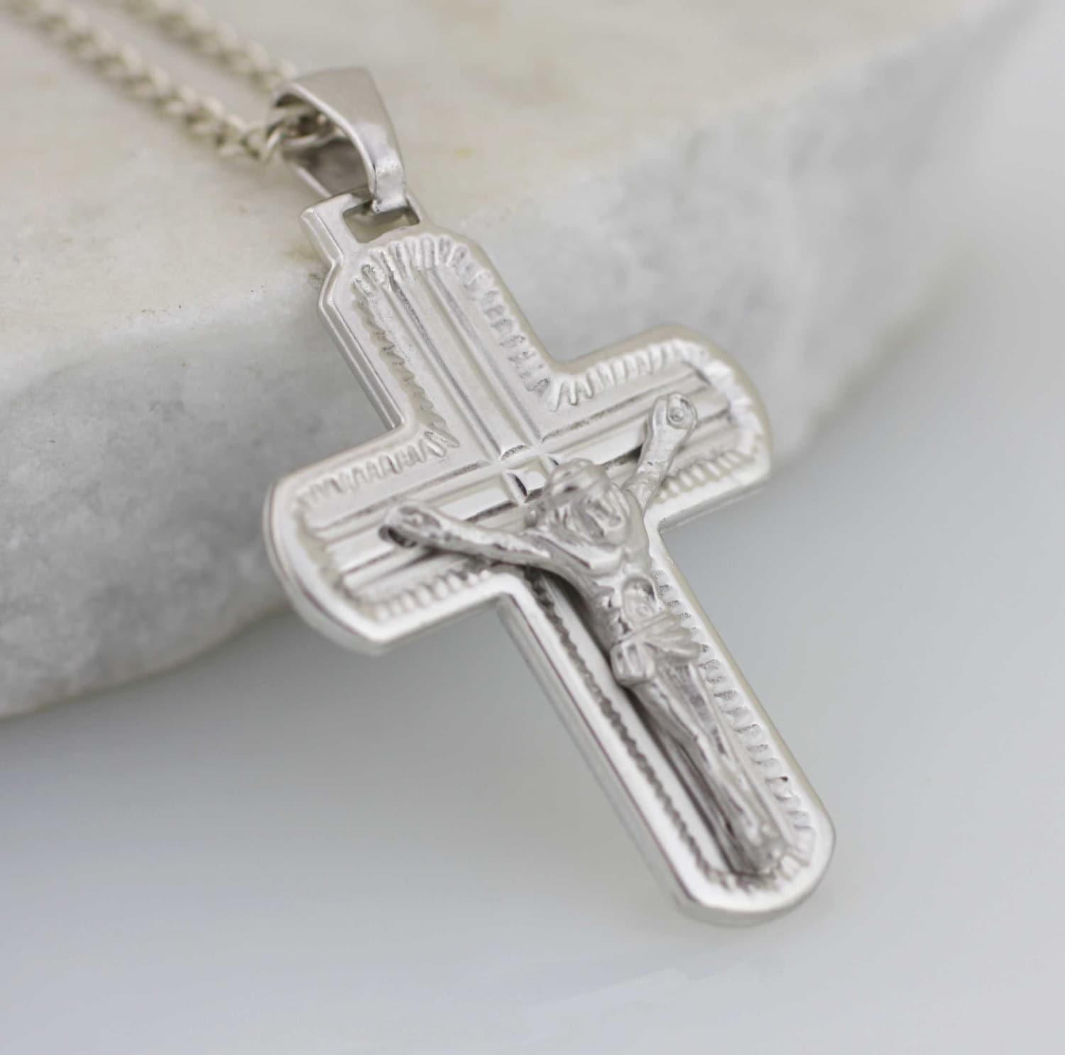 Cross Necklace Sterling Silver Cross Necklace Cross Etsy