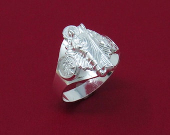 Saint Jude Ring, Sterling Silver 925 Saint Jude, Sterling Silver St Jude, Catholic Jewelry, Saint Jude Thaddeus Ring, Anillo San Judas