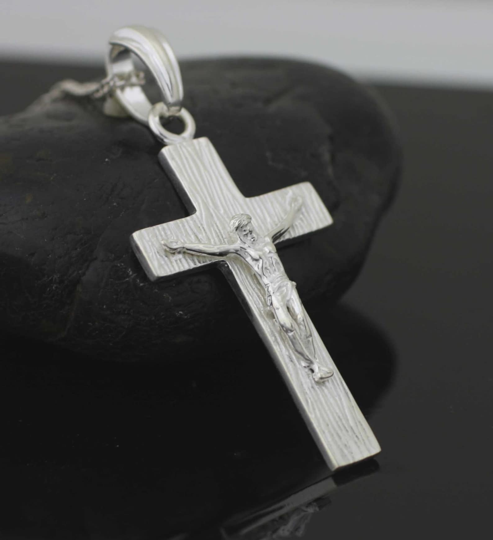 Solid Cross Necklace Heavy Cross Necklace Men's Etsy