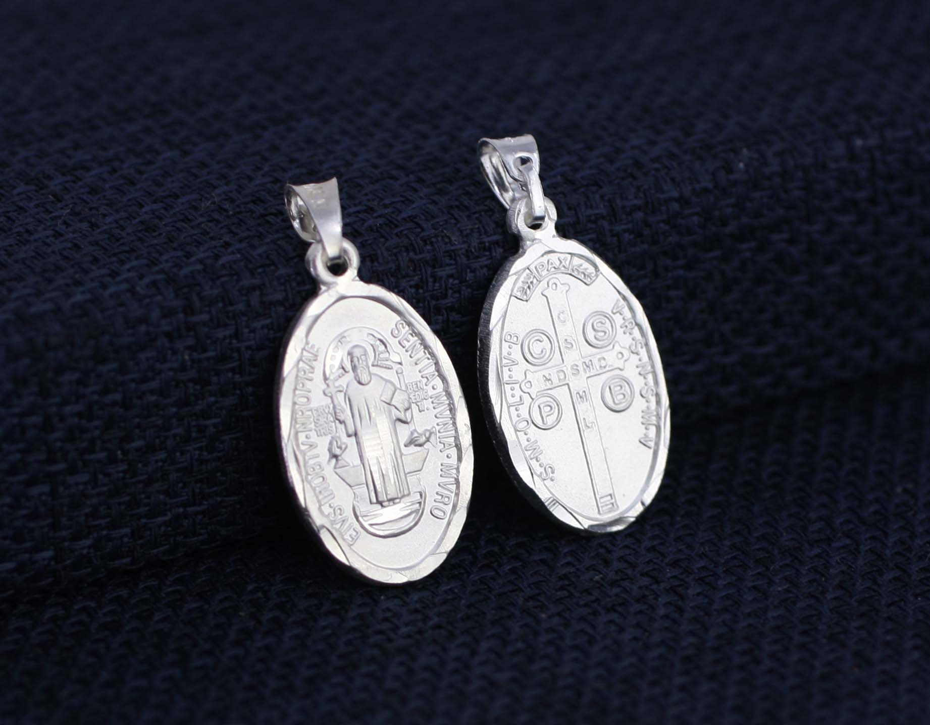 Sterling Silver Saint Benedict Medal Silver Saint Benedict - Etsy