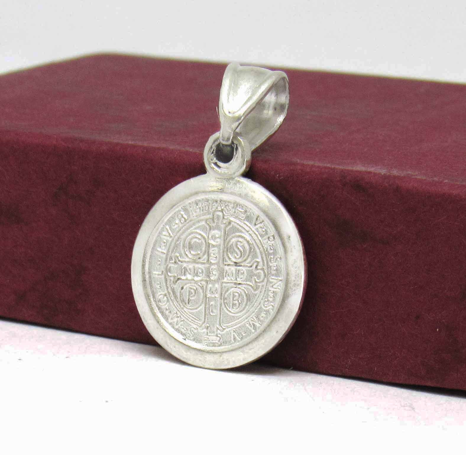 Sterling Silver Saint Benedict Medal, Silver Saint Benedict