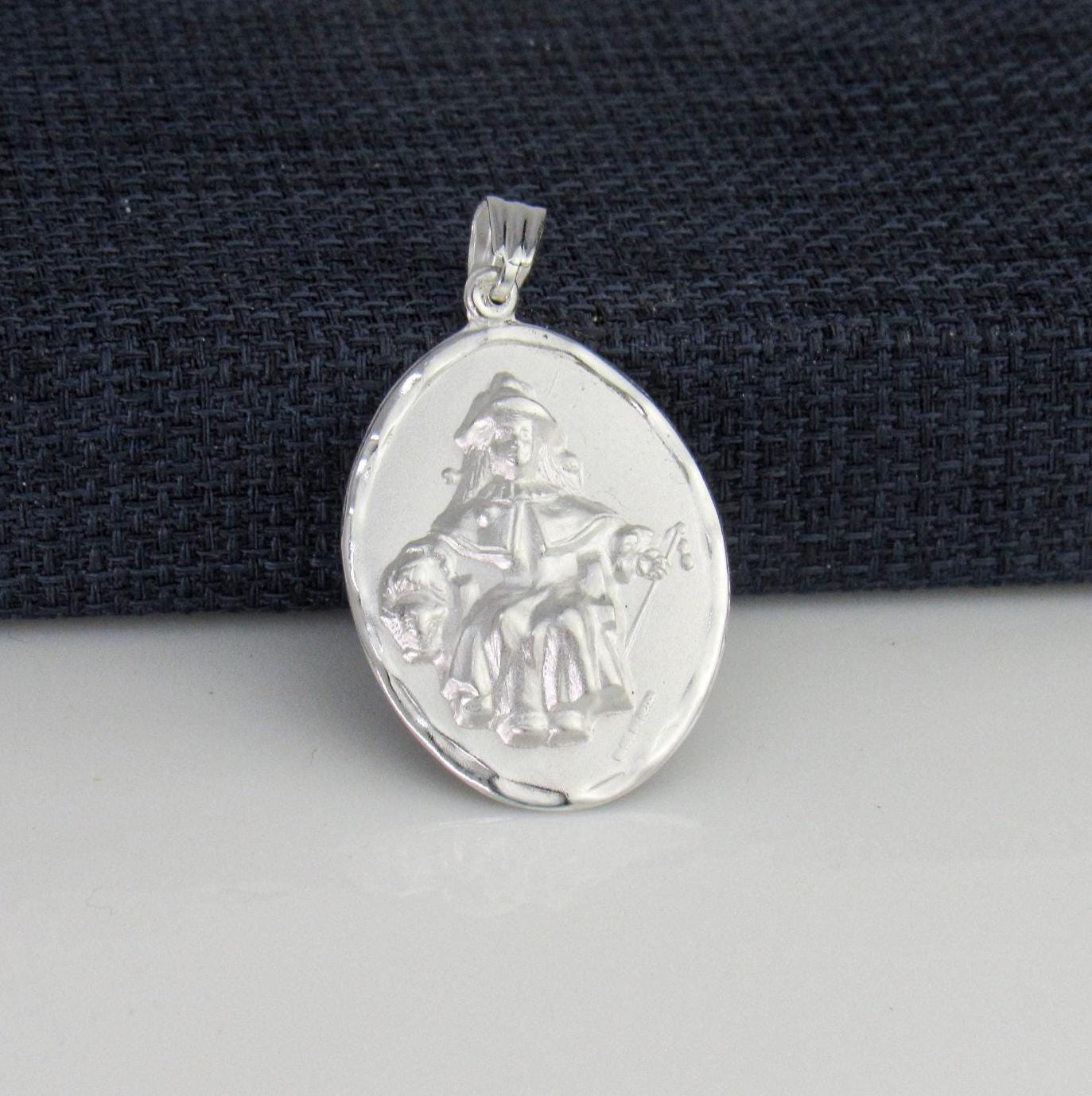 Sterling Silver Santo Niño De Atocha Oval Medal, Baby Jesus Silver