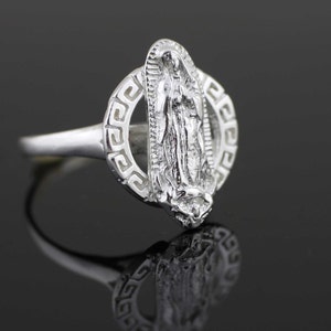 Our Lady Guadalupe Woman Ring, Sterling Silver 925 Guadalupe Ring, Virgin of Guadalupe Ring, Catholic jewelry, Silver Our Lady Guadalupe
