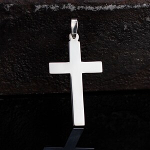 Silver Cross Necklace, Sterling Silver Diamond Cut Cross Necklace, Silver Crucifix Cross Pendant, Silver Crucifix Necklace, Christian Cross