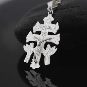 Caravaca Cross Necklace, Sterling Silver Caravaca Cross, Silver Caravaca Cross Necklace, Silver Caravaca Crucifix,