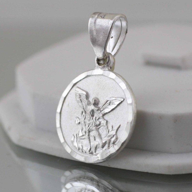 Sterling Silver St. Michael Necklace Saint Michael Archangel Etsy