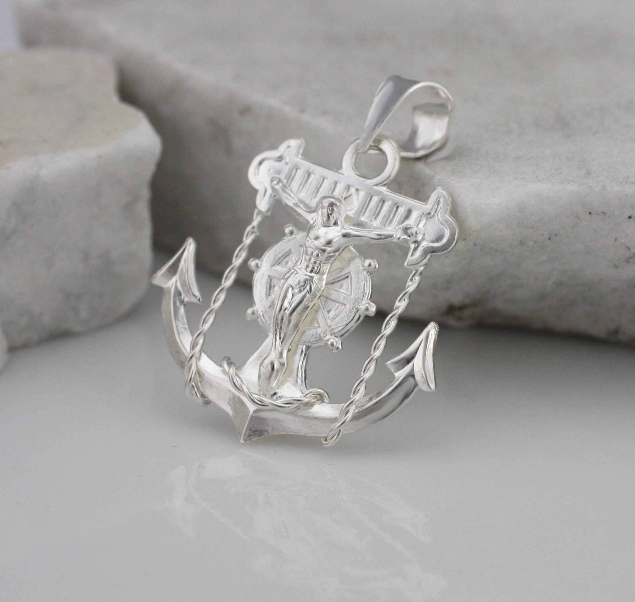 OHAYOO Collana Uomo Con Medaglia Gesù In Argento Sterling 925 - Ciondolo Rotondo Protezione, Regalo Religioso