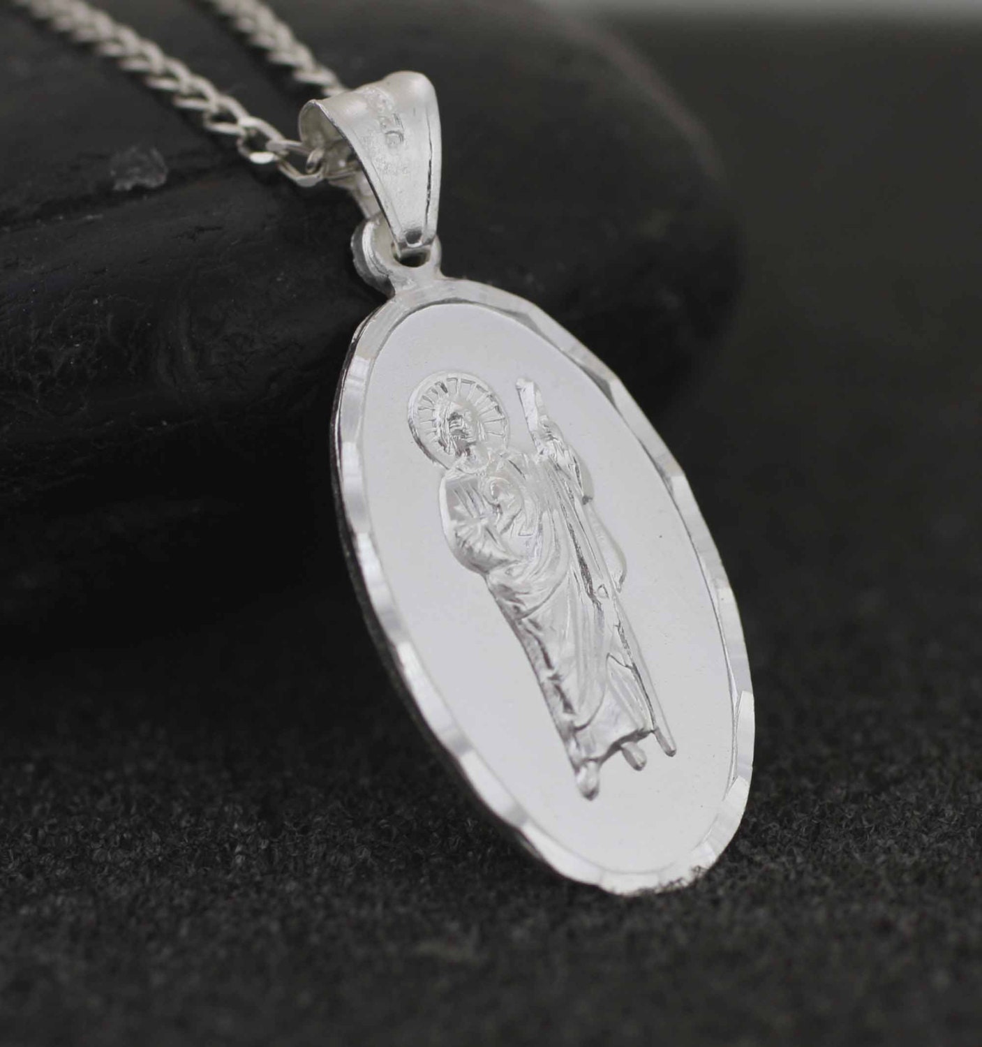 St. Jude Medal, Saint Jude Necklace, Sterling Silver St Jude Necklace ...