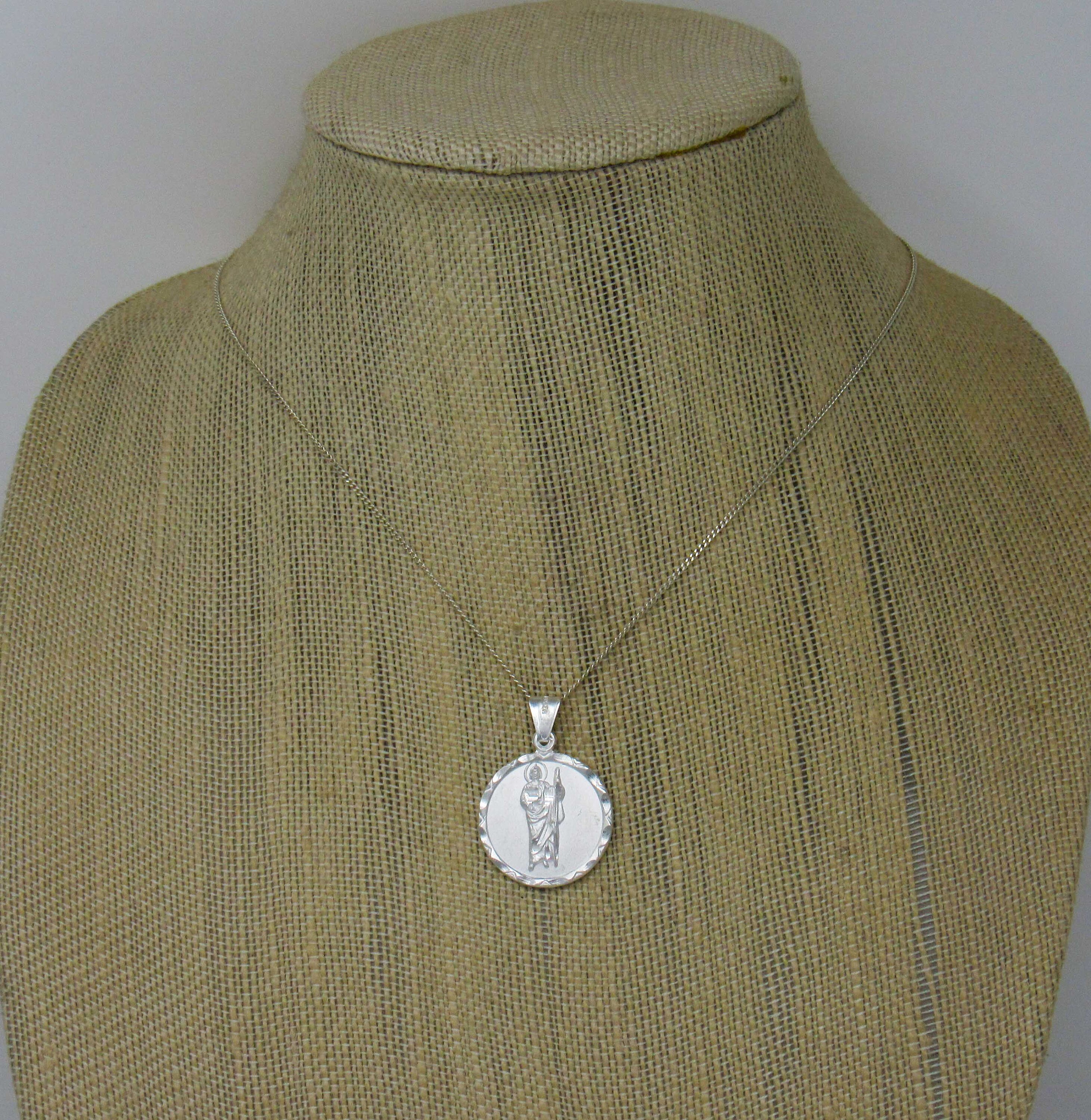 St. Jude Medal, Saint Jude Necklace, Sterling Silver St Jude Necklace ...