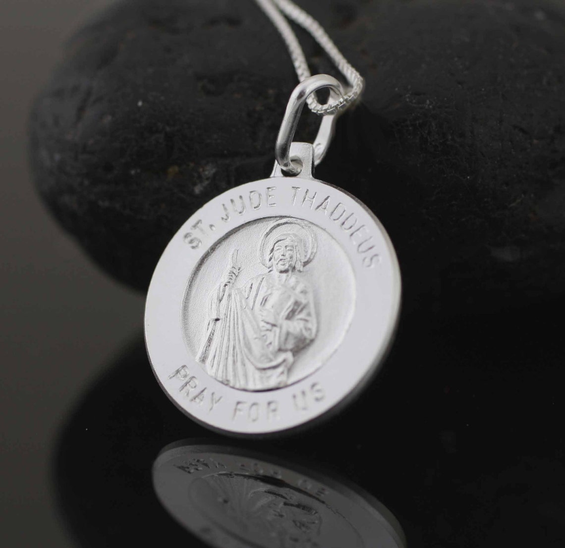 St. Jude Medal, Saint Jude Necklace, Sterling Silver St Jude Necklace ...