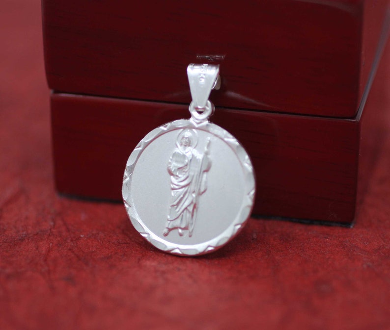 St. Jude Medal Saint Jude Necklace Sterling Silver St Jude - Etsy