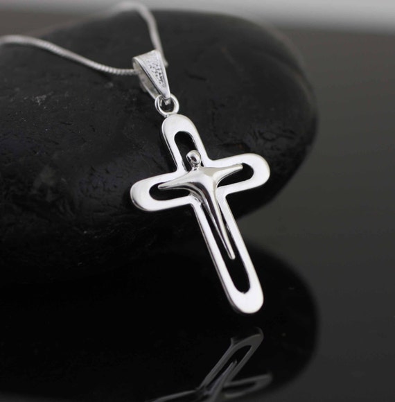 Modern crucifix necklace deals